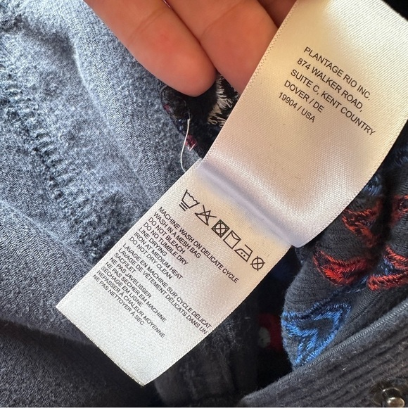 FARM RIO Embroidered Corduroy Jumpsuit in Navy Blue Size XL - Picture 6 of 10